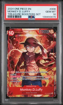 2024 ONE PIECE PROMOS TREASURE BOOSTERS SET #006 MONKEY D. LUFFY PSA 10 - Image 1
