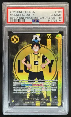 2025 One Piece X BVB Match Day Monkey D Luffy #ST13-003 PSA 10 - Image 1