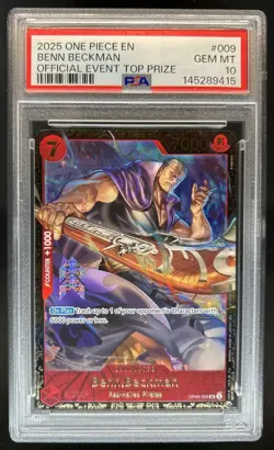 2025 One Piece Official Event Top Prize Benn Beckman #OP09-009 PSA 10 - Image 1