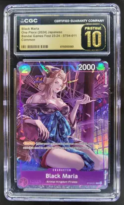 2024 One Piece Bandai Game Fest Black Maria Promos #ST04-011 CGC 10 Pristine TL3 - Image 1
