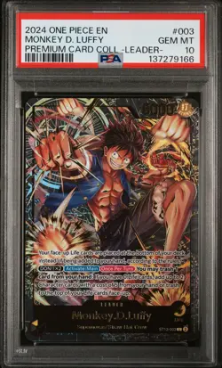 2024 ONE PIECE PREMIUM COLLECTION LEADER COLLECTION #003 MONKEY D. LUFFY PSA 10 - Image 1