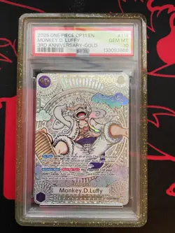 One Piece PSA 10 Monkey D. Luffy Gold SP - OP05-119 A Fist Of Divine Speed - Image 1
