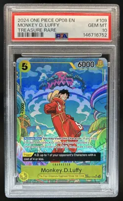 2024 One Piece Two Legends Monkey.D.Luffy Treasure Rare #OP07-109 PSA 10 - Image 1