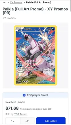 Pokemon Palkia Full Art Promo Holo Card XY75 English!! Plus free mystery card/s! - Image 4