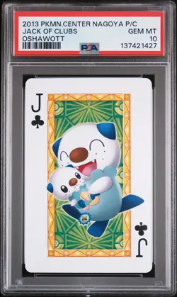 2013 POKEMON CENTER NAGOYA PLAYING CARDS OSHAWOTT JACK OF CLUBS PSA 10 - Image 1