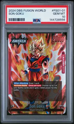 2024 DRAGON BALL SUPER CARD GAME FUSION WORLD STARTER SON GOKU PSA 10 - Image 1