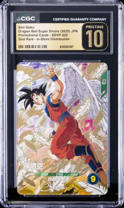 2025 DRAGON BALL SUPER DIVERS JPN PROMO CARDS #SDVP-020 SON GOKU CGC 10 PRSITINE - Image 1