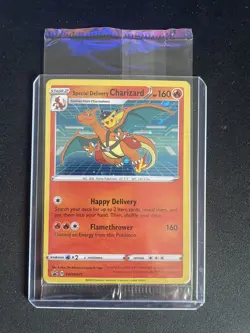 Special Delivery Charizard Black Star Promo Card SWSH075 Sealed - Swirl - Image 1