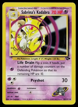 Pokemon Card - Sabrina's Kadabra Gym Challenge 58/132 Uncommon - Image 1