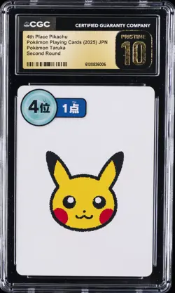 2025 POKEMON PLAYING CARDS 4TH PLACE PIKACHU CGC 10 PRISTINE - Image 1