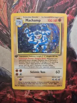 Machamp 8/102 Holo Rare 1st Edition Base Set WOTC Pokemon Card MP - Image 1