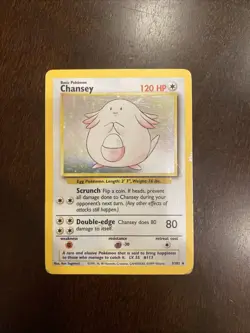 Chansey 003/102 Base Set Holo Pokemon Card Rare - Image 1
