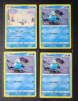 Swanna 047/196 & 3x Ducklett 046/196 Pokemon card Lost Origin NM - Image 1