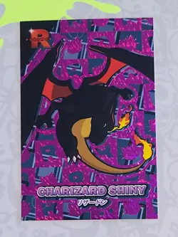 Pokemon, PERU, Shiny Charizard, Team Rocket Card Database, Purple Holo, LP - Image 1