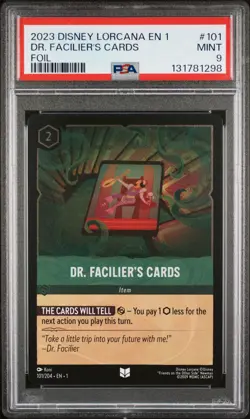 2023 DISNEY LORCANA EN 1-THE FIRST CHAPTER FOIL #101 DR. FACILIER'S CARDS PSA 9 - Image 1
