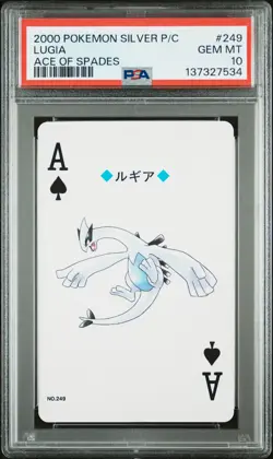 2000 POKEMON SILVER VERSION PLAYING CARDS ACE OF SPADES #249 LUGIA PSA 10 - Image 1