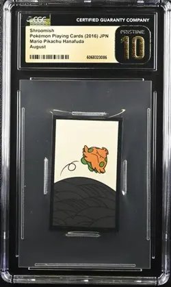 Pokemon Playing Cards Mario Pikachu Hanafuda Shroomish JPN CGC Pristine 10 POP 4 - Image 1