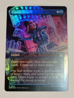 Frantic Search -Borderless Foil- Commander Masters CMR 632 mtg NM/M - Image 1