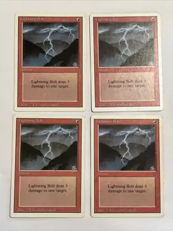 MTG Magic the Gathering NM LP Lightning Bolt X2 - Revised Edition 3RD Vtg - Image 1