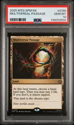 2025 MTG MARVEL'S SPIDER-MAN #0180 MULTIVERSAL PASSAGE PSA 10 - Image 1