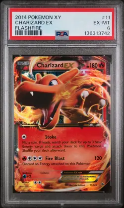 2014 POKEMON XY FLASHFIRE #11 CHARIZARD EX PSA 6 - Image 1