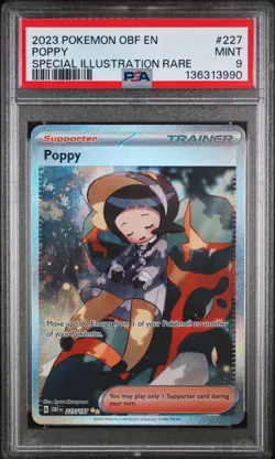 2023 POKEMON OBF EN-OBSIDIAN FLAMES SPECIAL ILLUSTRATION RARE #227 POPPY PSA 9 - Image 1