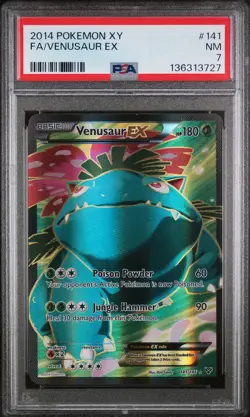 2014 POKEMON XY #141 FULL ART/VENUSAUR EX PSA 7 - Image 1