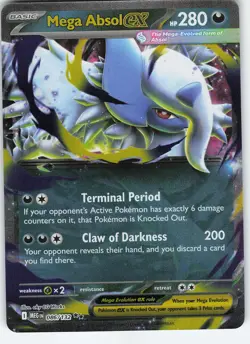 Mega Absol ex - 086/132 Double Rare Holo ME01: Mega Evolution NM Pokemon - Image 1