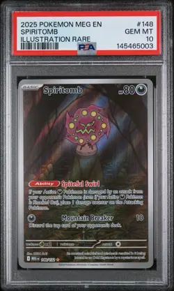 Pokemon TCG Spiritomb 148/132 Mega Evolution Illustration Rare PSA 10 - Image 1