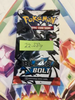 Heavy! 22.58g Pokemon TCG SV 10.5 Black Bolt Booster Pack Sealed! - Image 2