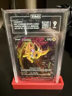 Pokemon TCG Jolteon v SWSH183 Black Star Holo Card Graded TAG 9 - Image 1