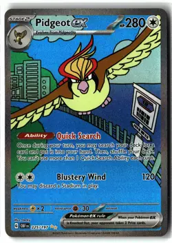 Pidgeot ex ⭐ 225/197 Holo Special Illustration Rare Obsidian Flames Pokemon NM - Image 1
