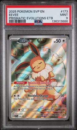 2025 POKEMON SVP EN-SV BLACK STAR PROMO #173 EEVEE PSA 9 - Image 1