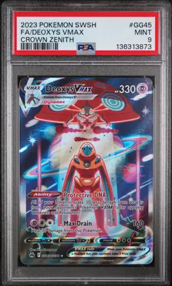 2023 POKEMON SWORD & SHIELD CROWN ZENITH #GG45 FULL ART/DEOXYS VMAX PSA 9 - Image 1