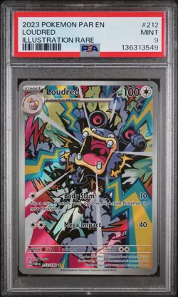2023 POKEMON PAR EN-PARADOX RIFT ILLUSTRATION RARE #212 LOUDRED PSA 9 - Image 1
