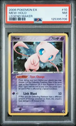 2006 POKEMON EX LEGEND MAKER #10 MEW-HOLO PSA 7 - Image 1
