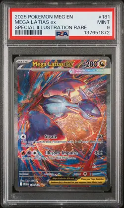 2025 POKEMON MEGA EVOLUTION SPECIAL ILLUSTRATION RARE #181 MEGA LATIAS EX PSA 9 - Image 1