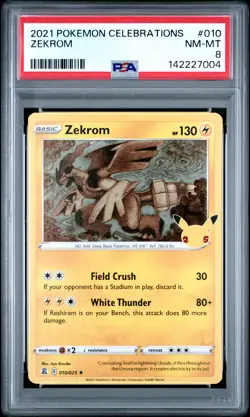 2021 POKEMON CELEBRATIONS #010 ZEKROM PSA 8 - Image 1