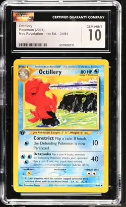 Pokemon 2001 Octillery Neo Revelation - 1st Ed. #34 CGC 10 - Image 1