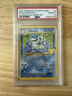 2021 POKEMON CELEBRATIONS BLASTOISE-HOLO PSA 10 - Image 1