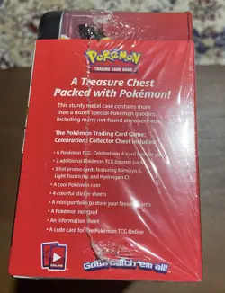 Pokemon 25th Anniversary Celebrations Treasure Chest Lunchbox Tin Factory SEALED - Image 3