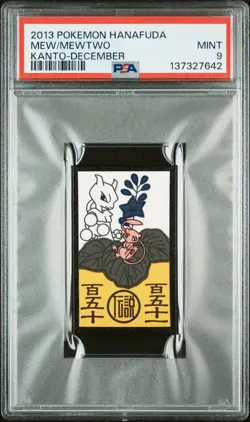 2013 POKEMON HANAFUDA KANTO DECEMBER MEW/MEWTWO PSA 9 - Image 1