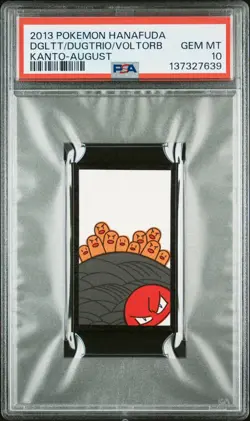 2013 POKEMON HANAFUDA KANTO AUGUST DIGLETT/DUGTRIO/VOLTORB PSA 10 - Image 1