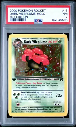 2000 POKEMON ROCKET 1ST EDITION #13 DARK VILEPLUME-HOLO PSA 7 - Image 1