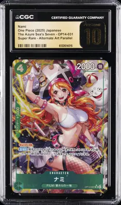 2025 ONE PIECE JPN THE AZURE SEA'S SEVEN ALT ART #OP14-031 NAMI CGC 10 PRISTINE - Image 1