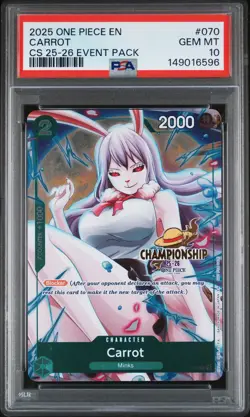 2025 ONE PIECE CHAMP 2025-26 EVENT PACK #070 CARROT PSA 10 - Image 1