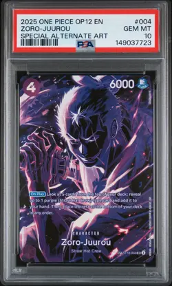 2025 ONE PIECE LEGACY OF THE MASTER SPECIAL ALT ART #004 ZORO-JUUROU PSA 10 - Image 1