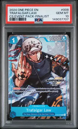 2024 ONE PIECE CHAMP 2024 EVENT PACK FINALIST #008 TRAFALGAR LAW PSA 10 - Image 1