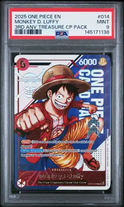 2025 ONE PIECE 3RD ANNIVERSARY! #014 MONKEY D. LUFFY PSA 9 - Image 1