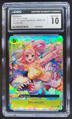 2024 One Piece Bandai Game Fest Shirahoshi Promos #OP03-116 CGC 10 TL3 - Image 1
